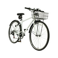 TOPONE カゴ付き クロスバイク MAR266-V 26インチ 6段変速 カギ ライトセット シンプル 自転車 トップワ…