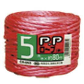 PPロープ　5mm×80m　赤【造形・制作素材/ひも】