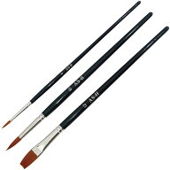 短軸ナイロン筆3本セット（絵具 新学期画材セット アクリル絵の具 セット）