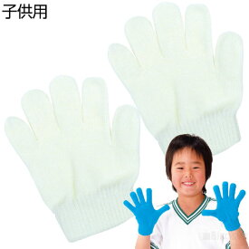 カラーのびのび手袋 1組 白（記念品・その他 体育祭 運動会 ダンス 体操 応援グッズ てぶくろ 集団行動）
