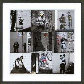 アートフレーム バンクシー Banksy Collection II iba-62690 アートパネル 絵 おしゃれ リビング 書斎 シンプル 白黒 モノクロ モノトーン 壁画 名画 北欧 壁掛け 送料無料