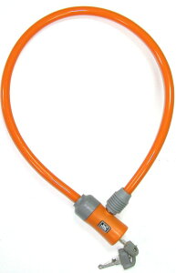 J&C シリンダーワイヤー錠 JC-023 φ10x600mm 自転車 ワイヤー ロック 片面シリンダー ワイヤーロック