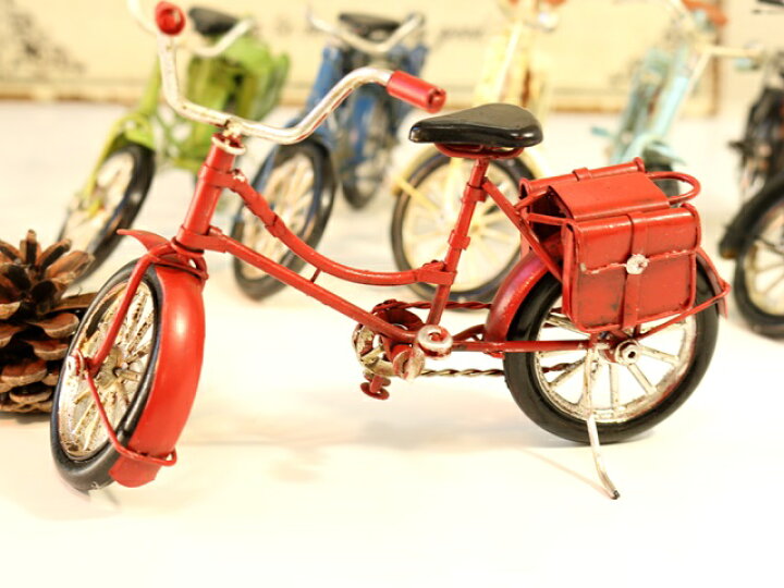 楽天市場】ノスタルジックデコ バイシクル ミニチュア 自転車 