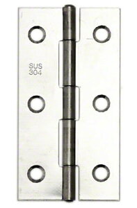 50枚入 BIDOOR(ビドー) BS-47 ステン薄口丁番 ミガキ (木ネジ無) 51mm