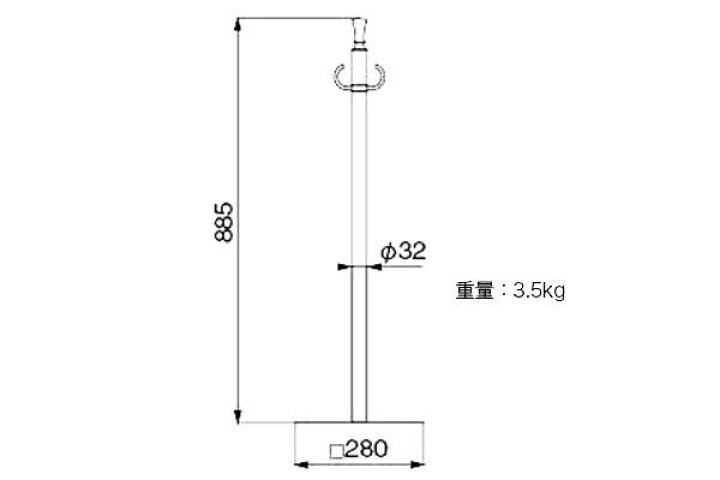 楽天市場】3本入 シロクマ フロアパーティションポール FPP-0308 