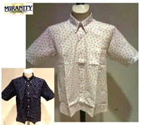 ミラニティ 夏物 メンズ サッカー 半袖シャツ M・L・LL サイズ 白 紺 ボタンダウン 日本製 マリン 紳士服 父の日 アダルト シニア 40代 50代 60代 70代 ギフト MIRANIT