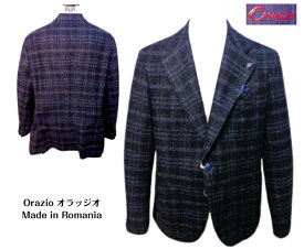 Orazio オラッジオ ジャケット 48 50 52 インポート ジャケット 秋冬 メンズ 紳士上着 ポケットチーフ付 ネイビー 紺 イタリア ITALY 並行輸入品