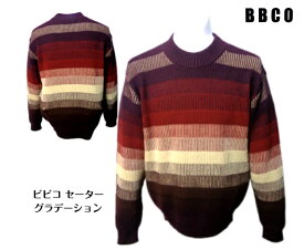 ビビコ 秋冬 メンズ ジャガードセーター 48 46 サイズ グレー 日本製 グラデーション セーター ニット メンズ 紳士服 大きいサイズ 40代 50代 60代 ゴルフ ギフト BBCO 現品限り