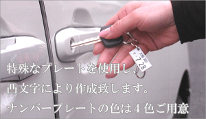 カラーナンバープレートキーホルダー