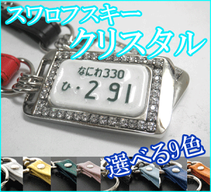 ナンバープレートキーホルダー大クリスタルDカン