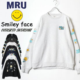 SMILEY FACE スマイリーフェイス トレーナー メンズ レディース ユニセックス 秋冬 長袖 スウェット スエット 無地 裏起毛 ゆったり 大きいサイズ 韓国風 ストリート系 部屋着 おしゃれ カジュアル キャラクター ロゴ 30代 40代 50代 春 秋 冬 M L LL XL 2L 最強配送 RSL