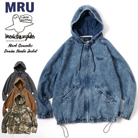 MARK GONZALES ARTWORK COLLECTION マークゴンザレス デニムジャケット メンズ フーディ 別注 オーバーサイズ デニム リアルツリーカモ ジップアップパーカー 総柄パーカー アウター おしゃれ オシャレ ペアルック レディース ユニセックス M L LL XL 2L 最強配送 RSL