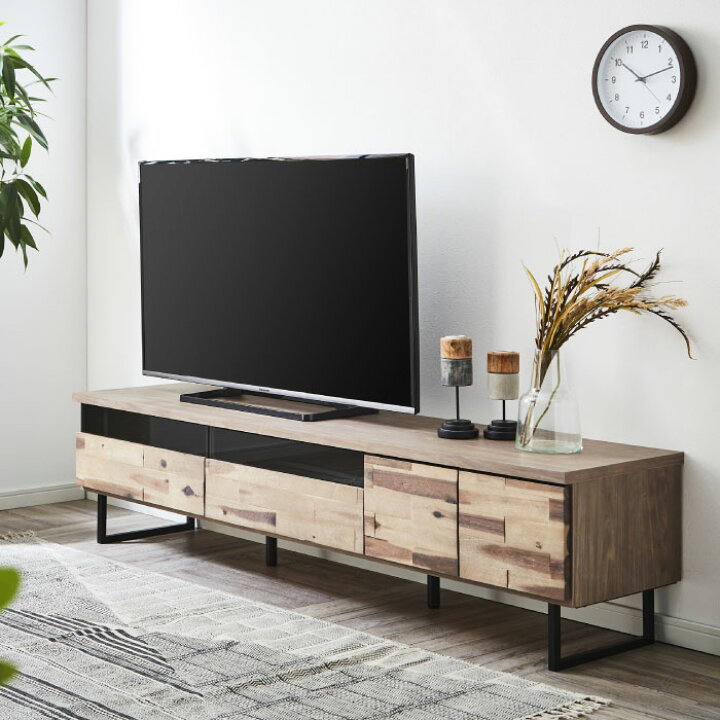 楽天市場】送料無料 モダンデザイン 180幅 アカシア無垢材 TVボード 