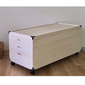 総桐衣装ケース3段 キャスター付き 日本製 桐無垢 着物収納 湿気対策 伝統工芸 チェスト たとう紙