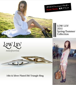 50%ItI y1,000~|bL!zLow Luv [u O Vo[ES[h w gCAO _uO 14kt & Silver Plated Dbl Triangle Ring Ki R001015-W