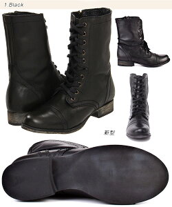 STEVE MADDEN XeB[u }f TROOPA g[p gD[p [Nu[c U[V[Y ҂ݏグu[c Wvu[c ~^[u[c Robgu[c TChWbvtŗ₷ Black 