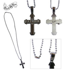 半額! 【ラストワンセール!】メンズ商品 Black&Blue ブラック＆ブルー Cross Father ネックレス ペンダント アクセサリー BB-2154