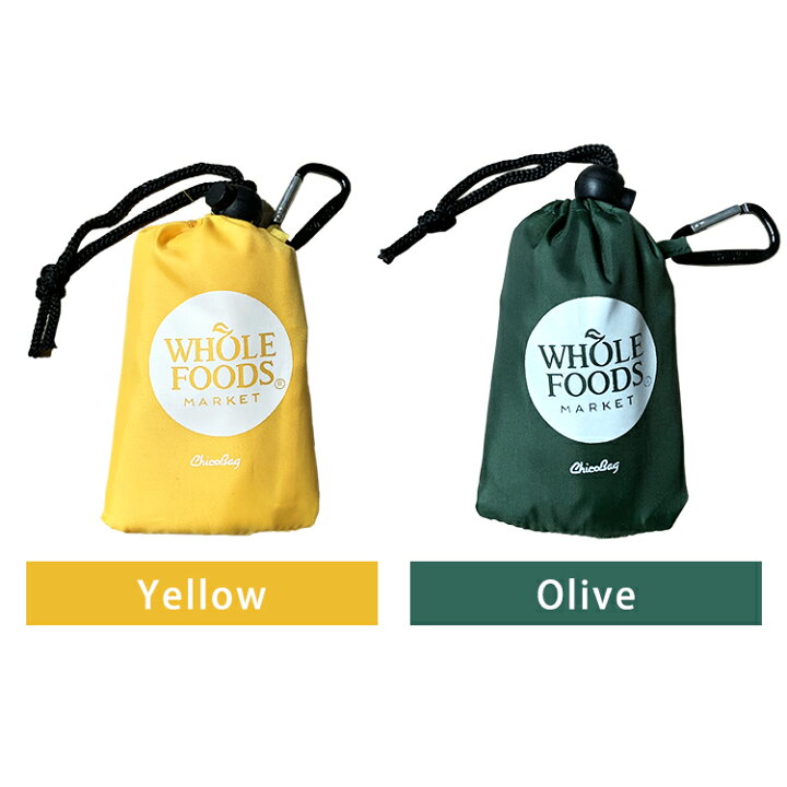 WHOLE FOODS MARKET ホールフーズ エコバッグ トートバッグ Chico bag チコバッグ 折りたたみ 手のひらサイズ 海外スーパー オーガニックマーケット ショッピングバッグ 現地で買い付け 現地買い付け WHOLEFOODS4 Big Apple Whole Foods Market エコバッグ 未使用