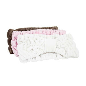 CKL ベロア リボンターバン3色 ピンク ホワイト ブラウン エステ サロン ターバン ベロア生地