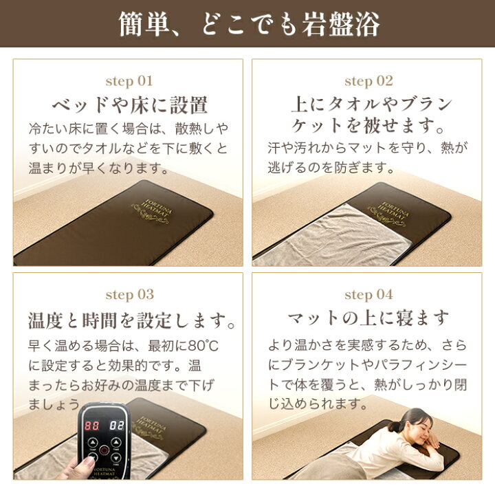 楽天市場】【日本製】岩盤浴ヒートマット 遠赤外線で体の芯から整える 
