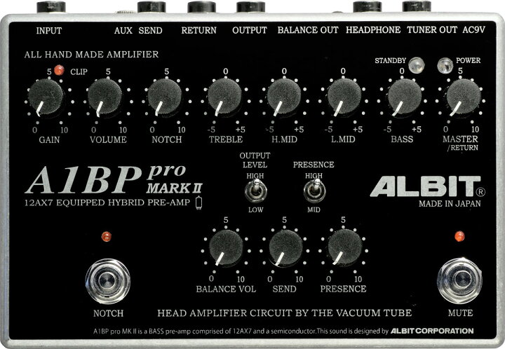 楽天市場】ALBIT BASS PRE-AMP / A1BP pro MARK II [ベース用 