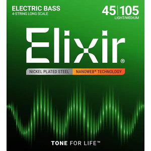 Elixir BASS NANOWEB 4-String Light/Medium, Long Scale [45-105] #14077 [GNT[][x[X]