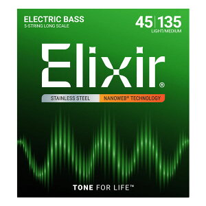 Elixir BASS NANOWEB 5-String Medium - Light B , Long Scale [45-130] #14777 [GNT[][x[X][5]