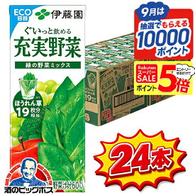 スーパーセール期間★P5倍※諸条件あり 24本セット 野菜ジュース 健康飲料 送料無料 伊藤園 充実野菜 緑の野菜ミックス 紙パック 200ml×2ケース/24本《024》『ITO』