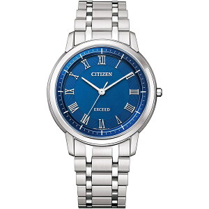 【ラッピング無料対象商品】CITIZEN EXCEED シチズン エクシード 薄型 エレガント 耐ニッケルアレルギー シルバー×ブルー メンズ腕時計 AR4000-63L