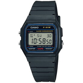 国内正規品 CASIO Collection カシオ コレクション ベストセラー 軽量 薄型 ブラック ユニセックス腕時計 F-91W-1JH