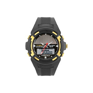 【リミテッドセール】サンフレイム CYBEAT サイビート 補助ソーラーパワー併用型 アナデジ ブラック×ゴールド BCY02-BKG