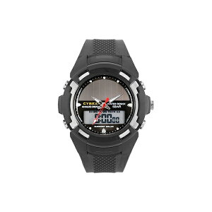 【リミテッドセール】サンフレイム CYBEAT サイビート 補助ソーラーパワー併用型 アナデジ ブラック×シルバー BCY02-BKS