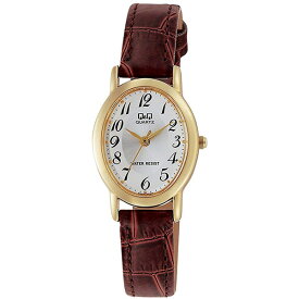 シチズン Q&Q チプシチ アナログ表示 革バンド ブラウン レディース腕時計 VZ89-104