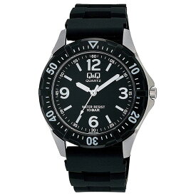 シチズン Q&Q チプシチ アナログ表示 ブラック メンズ腕時計 W376-305