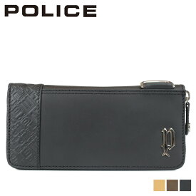 【最大1000円OFFクーポン配布中】 POLICE CIRCUIT ROUND WALLET ポリス 財布 長財布 メンズ ラウンドファスナー レザー ブラック グレー キャメル 黒 PA-6104