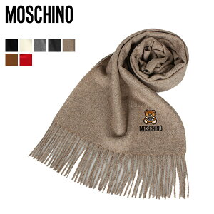 MOSCHINO MUFFLER XL[m }t[ fB[X Y ubN zCg O[ `R[O[ x[W uE bh   50124 M5293