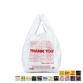 THANK YOU TOTE BAG エコバッグ トートバッグ ショッピング レジ レディース メンズ 折りたたみ コンパクト ナイロン ブラック ホワイト 黒 白