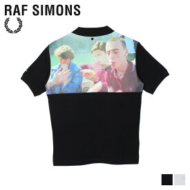 【最大1000円OFFクーポン配布中】 FRED PERRY RAF SIMONS YOKE PRINT POLO フレッドペリー ラフシモンズ ポロシャツ 半袖 メンズ コラボ ブラック ホワイト ネイビー 黒 白 SM8127