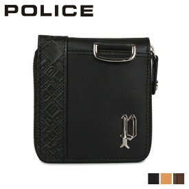 【最大1000円OFFクーポン配布中】 POLICE CIRCUIT WALLET ポリス 財布 二つ折り メンズ サーキット ラウンドファスナー ブラック グレー キャメル 黒 PA-6102