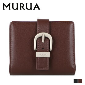 MURUA BUCKLE ムルーア 財布 二つ折り レディース ブラック ブラウン 黒 MR-W1033