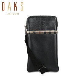 DAKS SHOULDER BAG ダックス ショルダーバッグ メンズ 本革 斜め掛け 小さめ ブラック 黒 DA39420