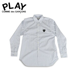 PLAY COMME des GARCONS PLAY S STRIPED SHIRT �v���C �R���f�M�����\�� �V���c ���� �����Y �X�g���C�v �u���b�N�n�[�g ���S �u���[ B020