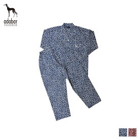 【最大1000円OFFクーポン配布中】 adabat TAILORED PAJAMAS アダバット ルームウェア 部屋着 パジャマ セットアップ ナイトウェア 長袖テーラードパジャマ メンズ 前開き 長袖 上着 ネイビー レッド 0013-80