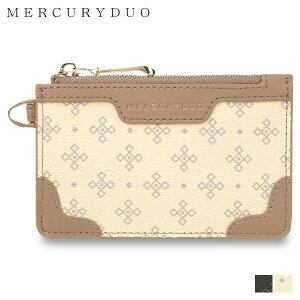 MERCURYDUO MONOGRAM SLIM WALLET �}�[�L�����[�f���I ���z �J�[�h�P�[�X ���f�B�[�X L���t�@�X�i�[ �u���b�N �x�[�W�� �� MER-90080W