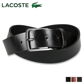 LACOSTE BELT ラコステ ベルト レザーベルト メンズ 本革 ブラック ダーク ブラウン 黒 LB61970