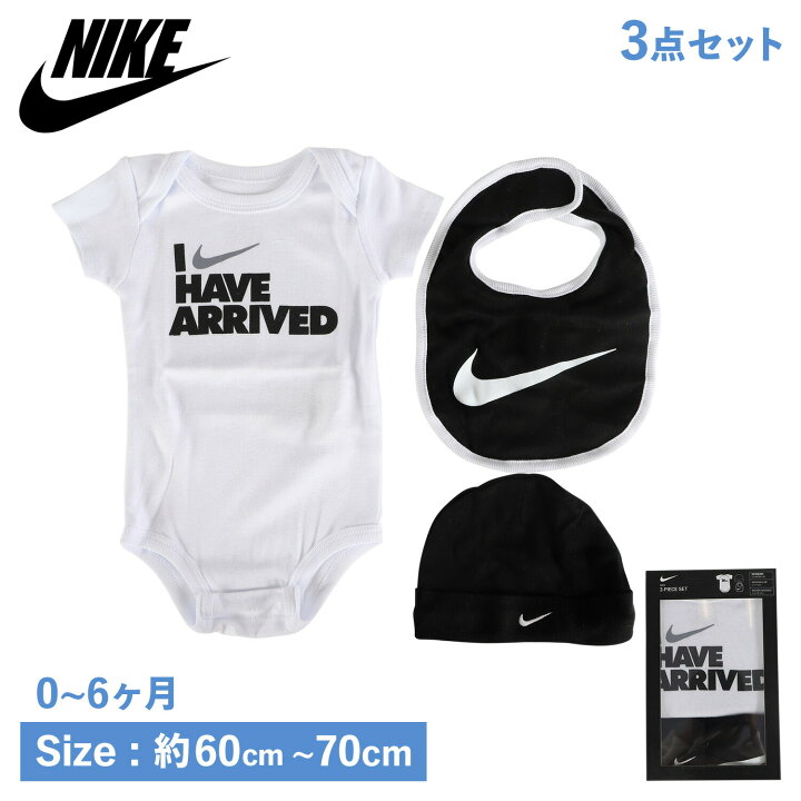 楽天市場】【最大1000円OFFクーポン配布中】NIKE 3-PIECE SET ナイキ ロンパース スタイ 帽子 3点セット 男の子 女の子  ボディスーツ よだれかけ 子供服 ベビー 赤ちゃん 半袖 ホワイト 白 NN0712 : inglewood Beauty nike3