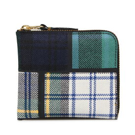 COMME des GARCONS TARTAN PATCHWORK COIN CASE コムデギャルソン 財布 小銭入れ コインケース メンズ レディース L字ファスナー 本革 タータンチェック グリーン SA3100TP