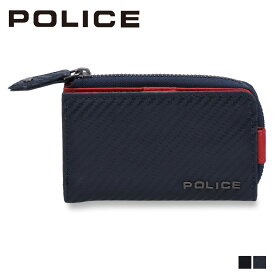POLICE KEY CASE ポリス キーケース コインケース メンズ 本革 L字ファスナー ブラック 黒 PA-70805