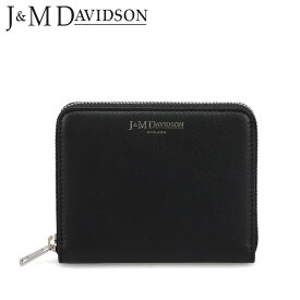 J&M DAVIDSON SMALL ZIP WALLET ジェイアンドエムデヴィッドソン 財布 ミニ財布 スモール ジップ ウォレット メンズ レディース ラウンドファスナー ブラック 黒 SSZW-0XX-SCXX