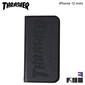 THRASHER HOME TOWN LOGO PU LEATHER BOOK TYPE CASE �X���b�V���[ iphone12 mini �X�}�z�P�[�X �����Y ���f�B�[�X �蒠�^ �g�� �A�C�t�H�� �u���b�N �l�C�r�[ �� �y���[���ցz ��̓�